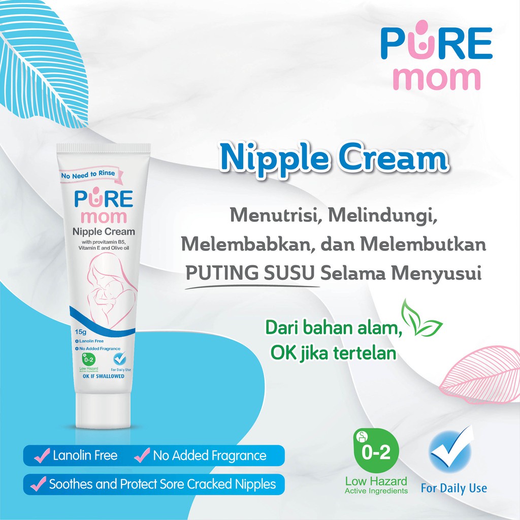 Pure Mom Nipple Cream 15gr (tube)