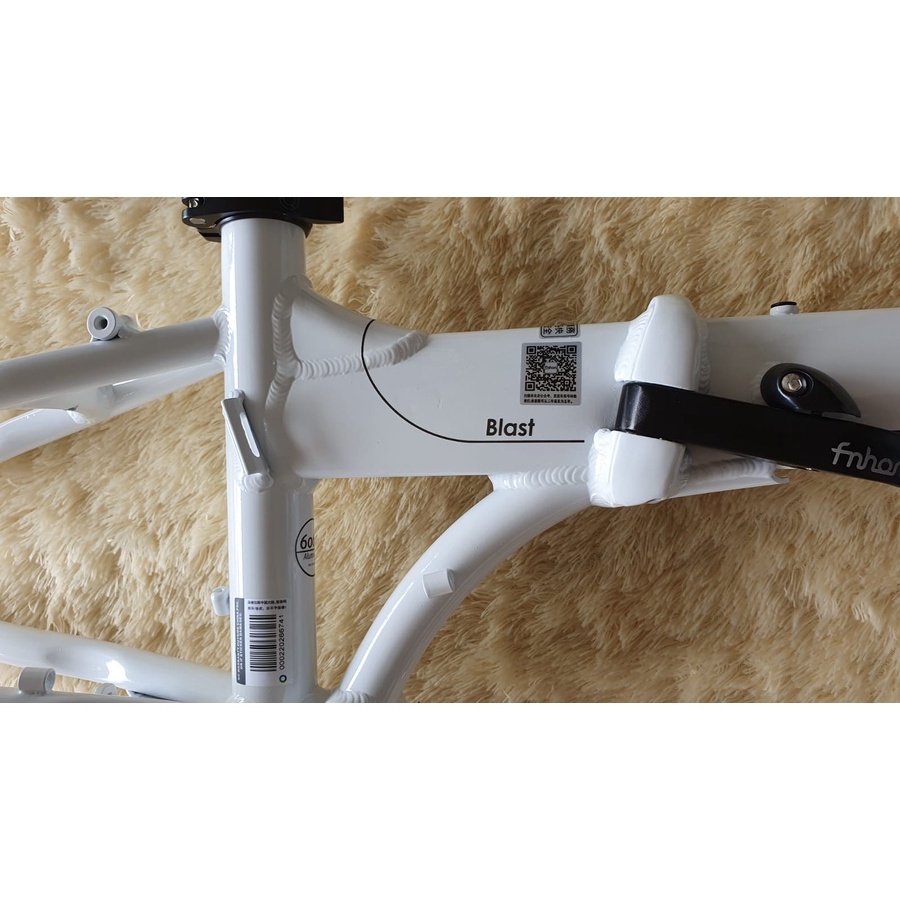 Frame Fork plus Handlepost Fnhon Blast V Brake 20 22 inch Warna Putih Alloy