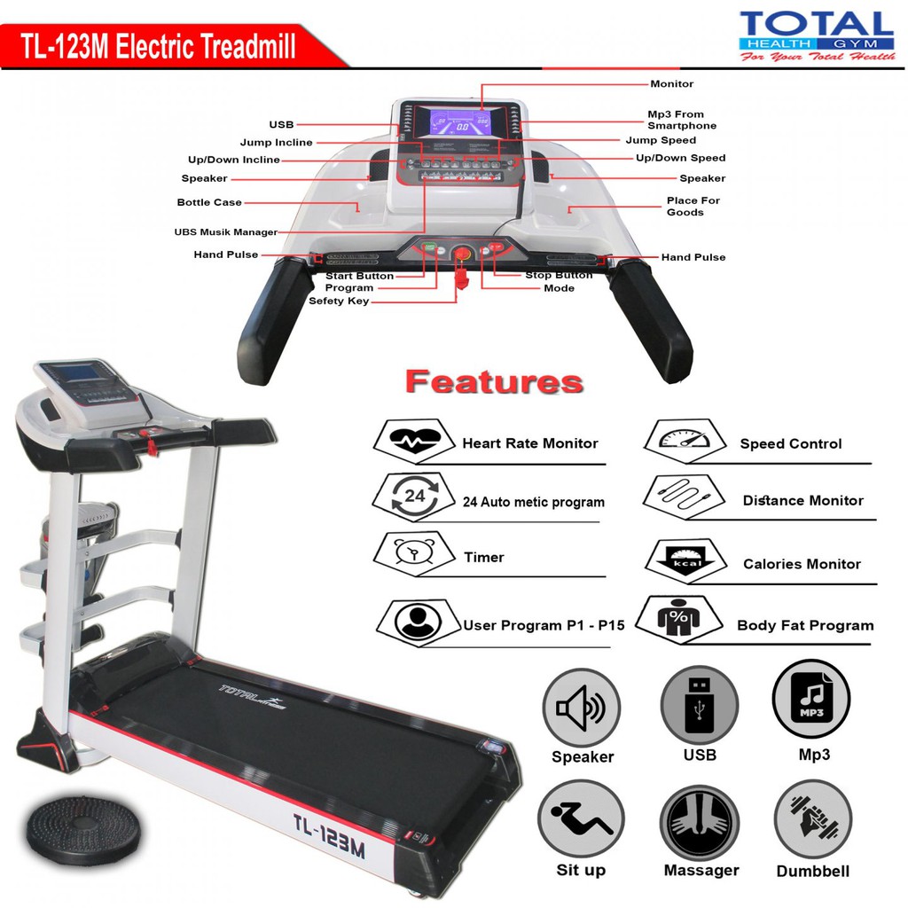 Treadmill Elektrik TL-123 M AUTO INCLINE