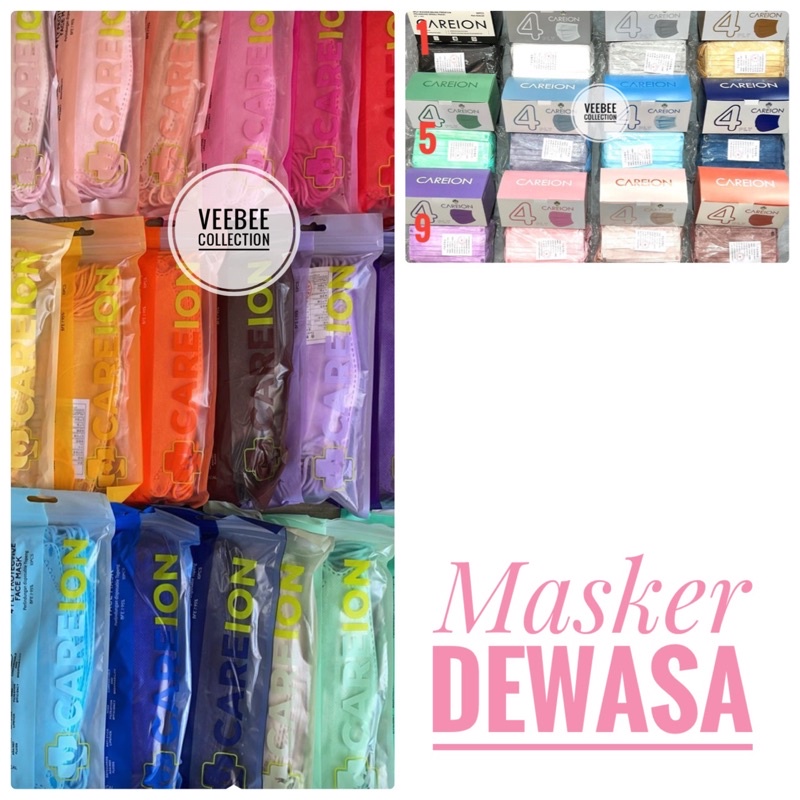 Masker dewasa Careion warna/ masker CAREION