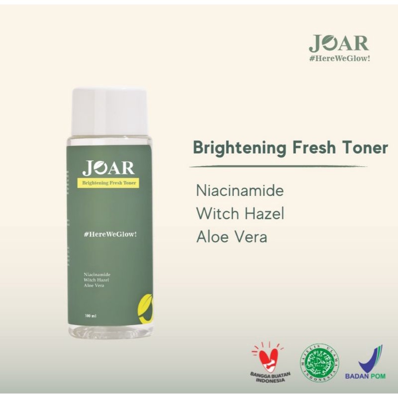 Joar Brightening Fresh Toner 100ml Mencerahkan & Menyegarkan Kulit Wajah | Mengatasi Jerawat | Cream