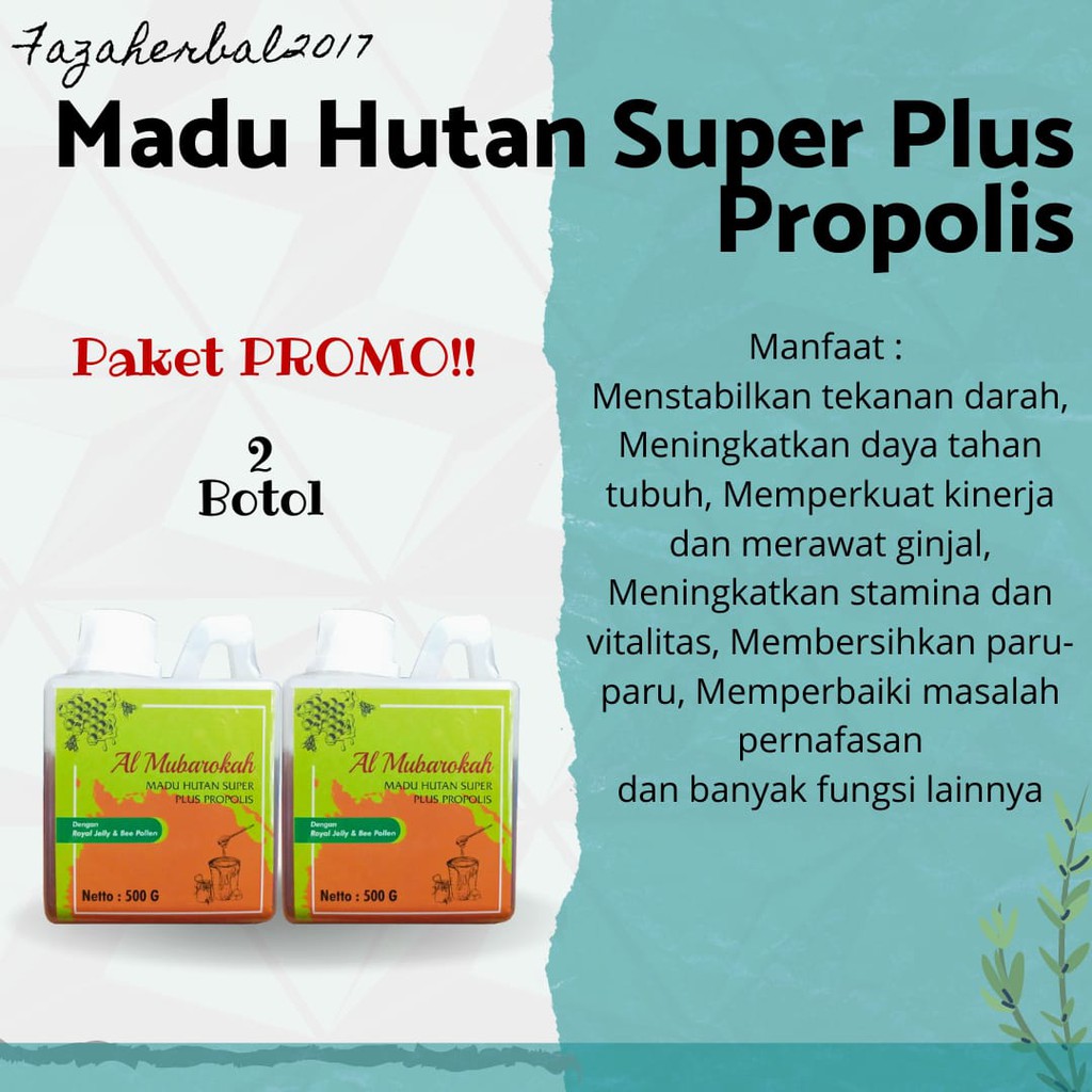 PROMO 2 Madu Hutan Super 500 gr Al Mubarokah Madu Propolis