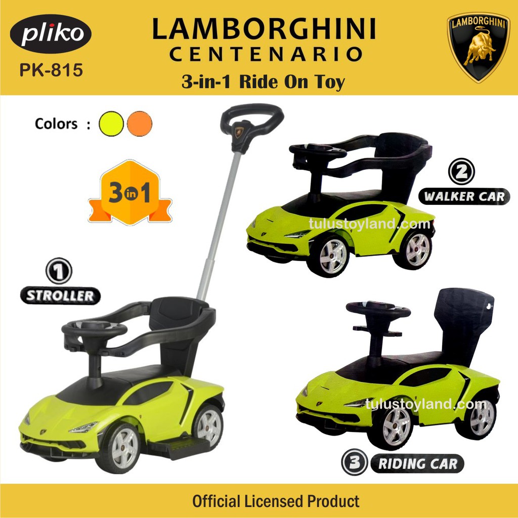 Mobil Pliko Lamborghini Centenario 3 in 1 Ride On Toy Super Car 3in1 Mainan Mobilan dorong anak 815