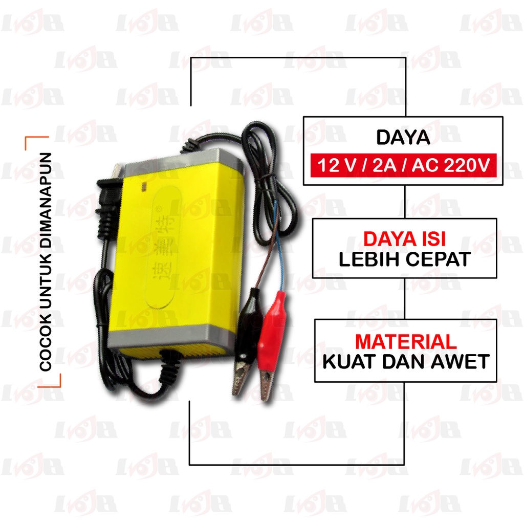 Charger Accu Charger Aki 12volt / Power Supply Rubah Arus 220v ke 12v