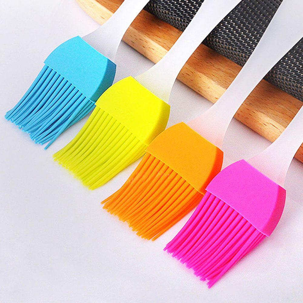 Populer 4pcs Warna Random BBQ Basting Oil Brush Colorful Cooker Cream Non Stick