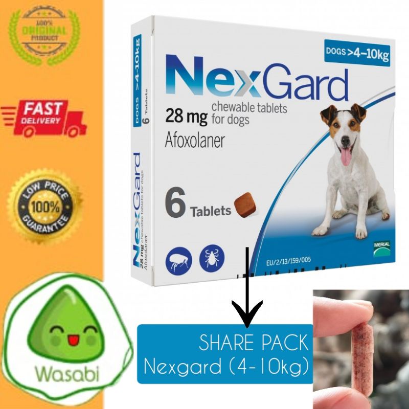 ORIGINAL REPACK Nexgard 4 - 10kg obat kutu anjing MEDIUM DOG