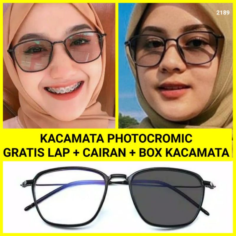 Kacamata Photocromic Antiradiasi Pria Wanita Frame 2189