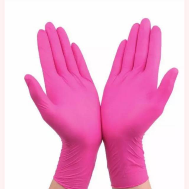 10 Pcs Sarung Tangan Karet  / Nitril Gloves, pelindung dr virus bakteri bs touch screen HP