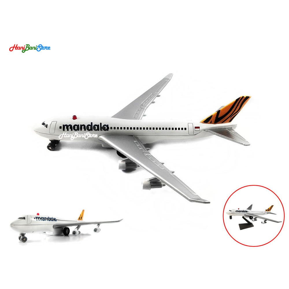 Mainan Diecast Metal Pesawat Terbang Aeroplane Mandala Tiger Air