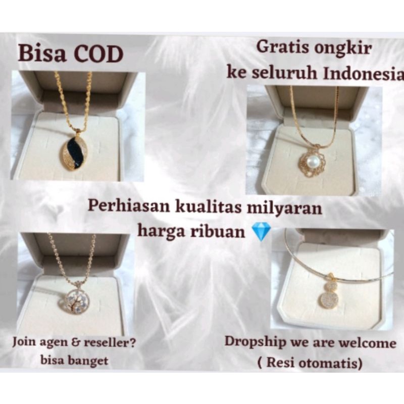 KALUNG A EMAS PREMIUMMEWAH MURAH SIDOARJO SURABAYA PERHIASAN ELEGAN AKSESORIS WANITA CEWEK KEKINIAN 