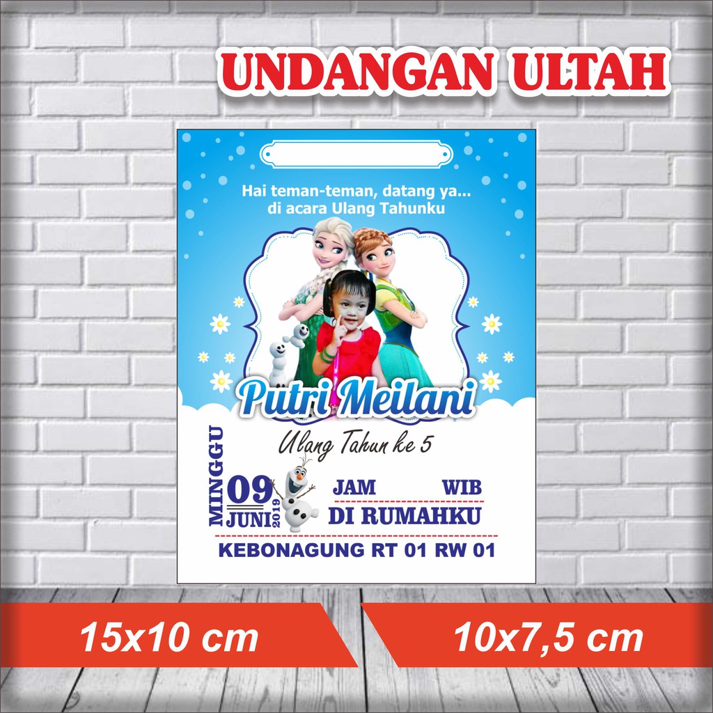 Undangan Unik / Undangan Cantik / Undangan Ultah / Undangan Ulang Tahun Tema Frozen