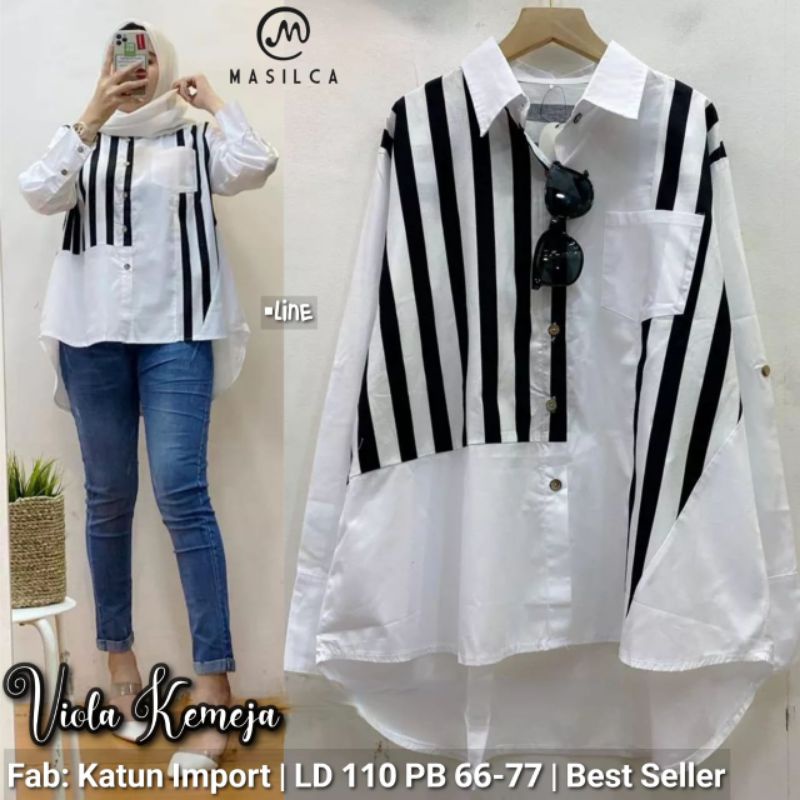 Blouse Wanita Terbaru / Kemeja Blouse Wanita Korean Style / Blouse Kekinian / Viola Viona Blouse By Masilca / Baju Atasan Wanita Best Seller-6