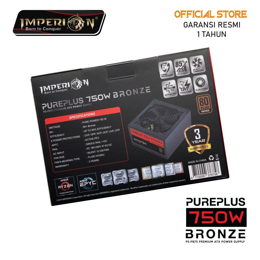 Power Supply / PSU Imperion Pureplus 750W Bronze