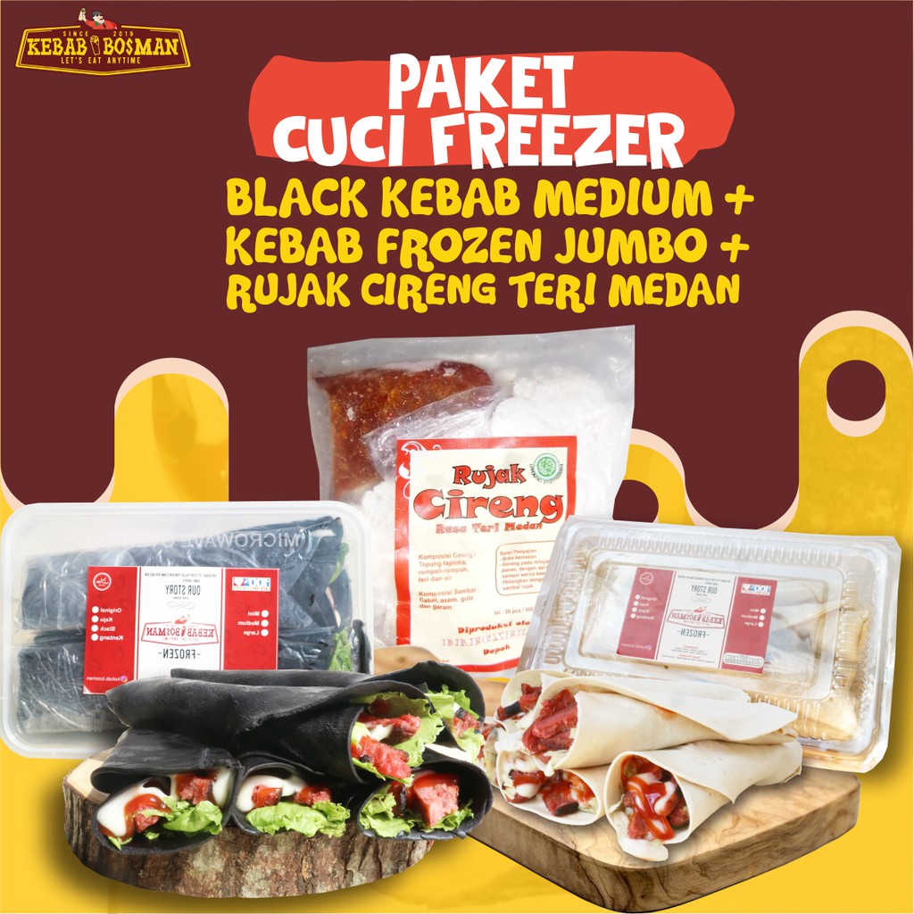 

BLACK KEBAB MEDIUM, KEBAB JUMBO DAN RUJAK CIRENG TERI MEDAN