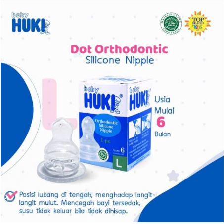 1pcs Dot GEPENG Baby HUKI Orthodontic Silicone Nipple Size S M L nipel empeng bayi Pengganti