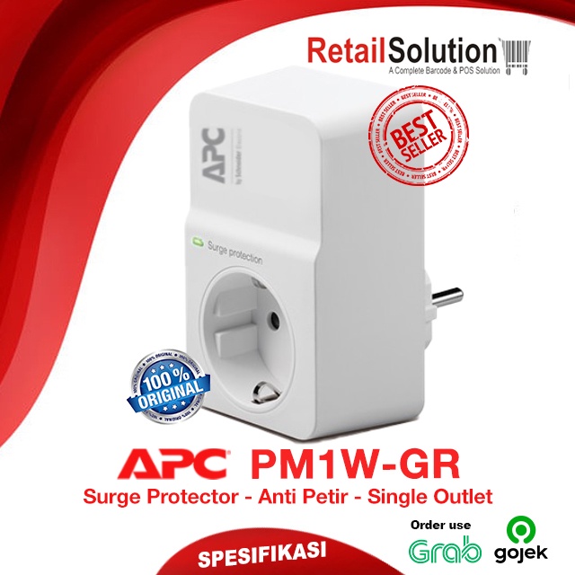 Stopkontak Socket Colokan Listrik Anti Petir - APC PM1WGR / PM1W-GR