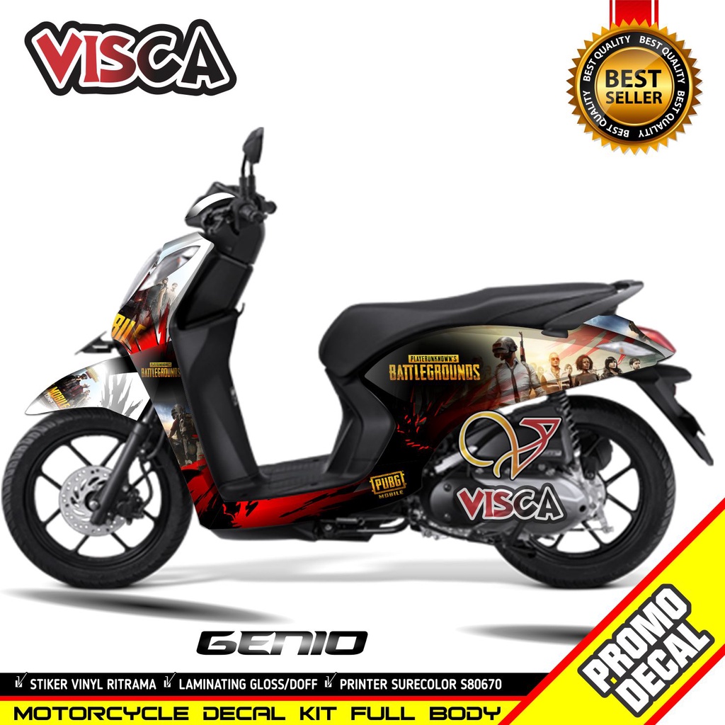 Decal Genio Full Body 2022 Stiker Genio Variasi 2022 Full Body Stiker Motor Genio 2022 Striping Geni