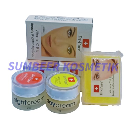 Paket Cream DR Pure 3in1 Cream Pisah Siang Malam&amp; Sabun