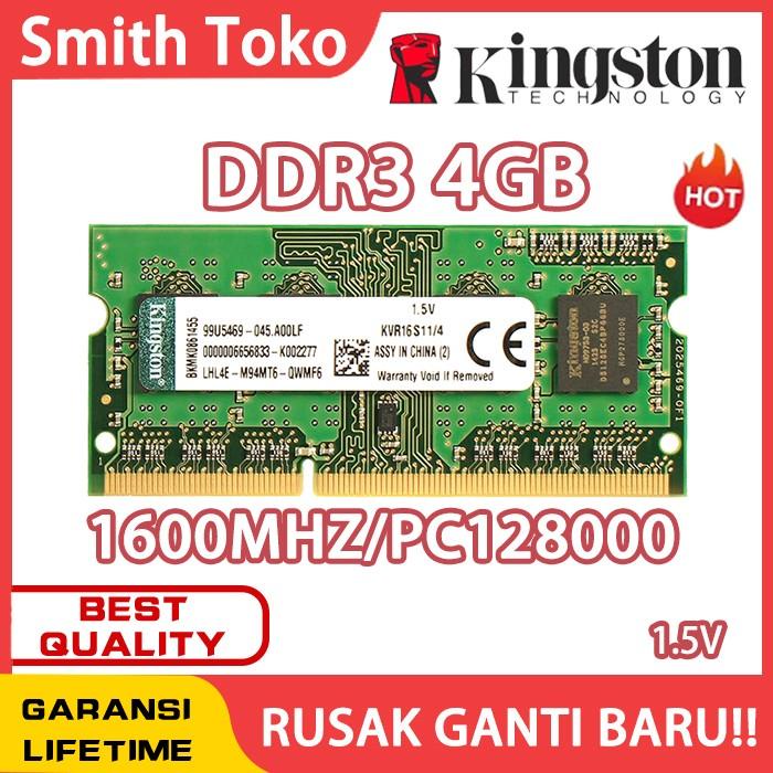 Ram Laptop Kingston Sodimm 4Gb Ddr3 12800/ Ddr3-1600 4G Sodim