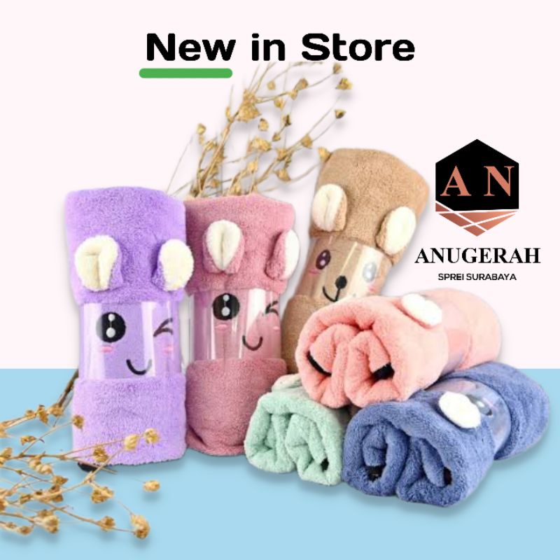 ANUGERAH - HANDUK BEAR MICROFIBER QUICK DRY 70X140 50X100 - COD - GROSIR - HANDUK MICROFIBER - HANDUK MURAH