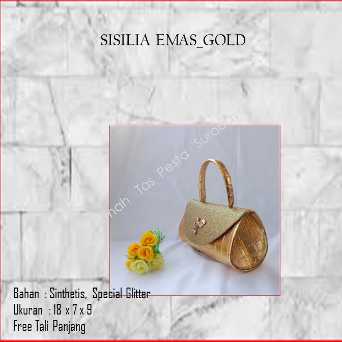 Tas Pesta,Tas Kecil,Tas Imut,SISILIA EMAS_GOLD