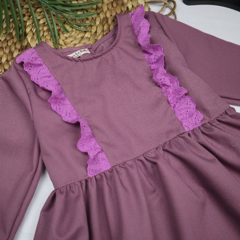 Tunik Dress Lilac Anak Perempuan Renda Laura La Belle 3 - 6 Tahun