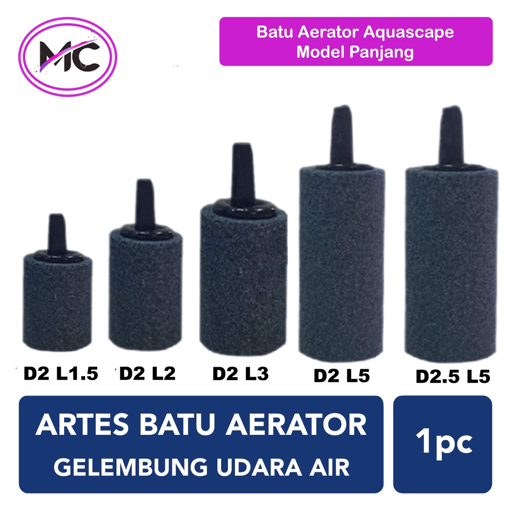 Batu Aerator Aquarium Model Panjang Besar Kecil Warna Airator Stone Akuarium Aksesoris Aquascape Gelembung Udara Airpump