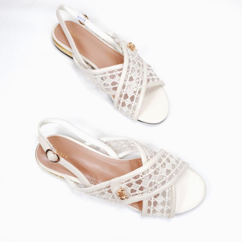 PDR Flat Mesh Slingback Cross Strap Sandal