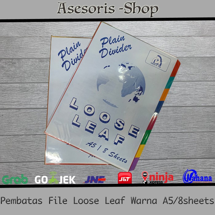 

Pembatas Kertas File Warna Divider Loose Leaf ukuran A5 /8Sheets