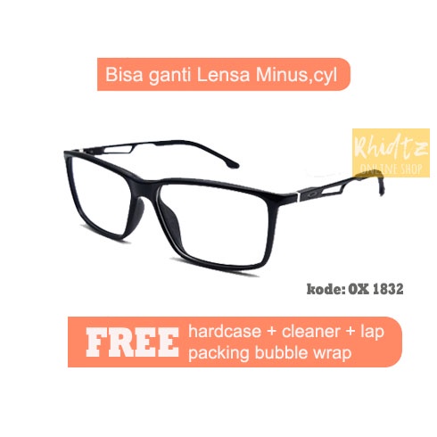 OX 1832 Paket lensa minus antiradiasi frame besi kotak pria kacamata 3218 photochromic
