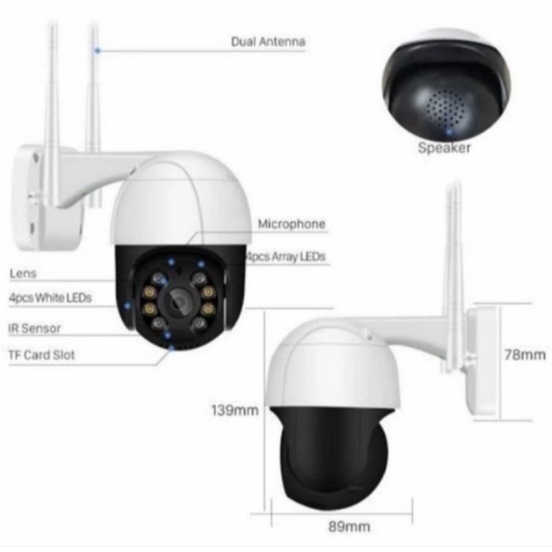 IP CAMERA CCTV WIFI SPEED DOME PTZ 8MP OUTDOOR FULL HD 1080P CCTV APP