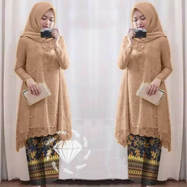 Gamis Brukat Wanita Terbaru 2021 2022 Gamis Pesta Elegan Mewah Batik Kondangan Wanita Terbaru