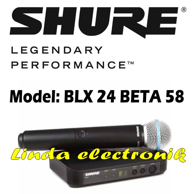 mic wireless shure blx 24 beta 58 shure blx24 beta 58 sigle mic original