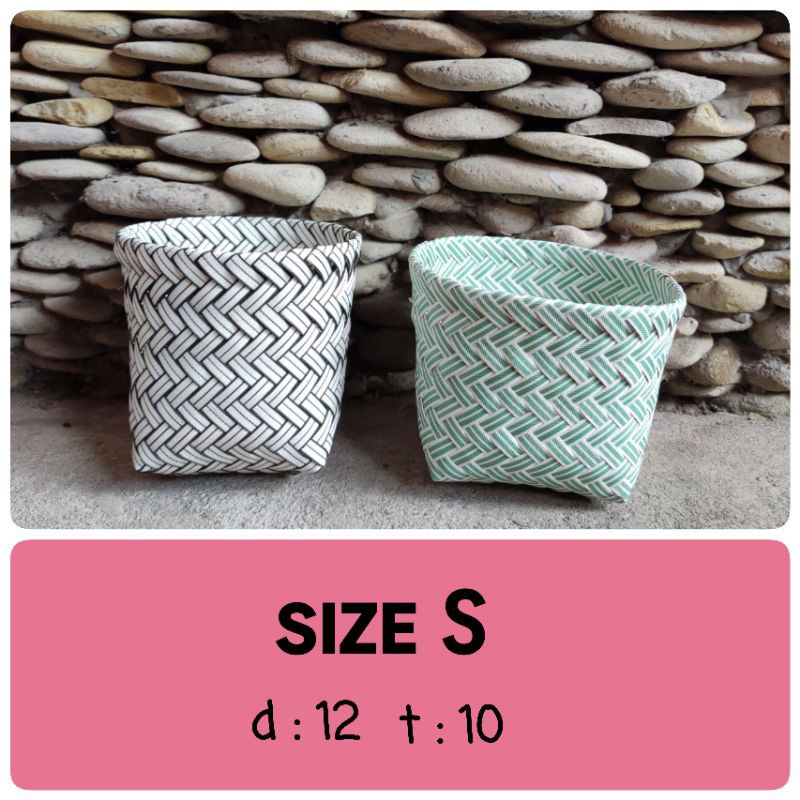 Cover Pot Anyaman/ Cover Pot Plastik/ Cover Pot Anyaman Lurik Murah