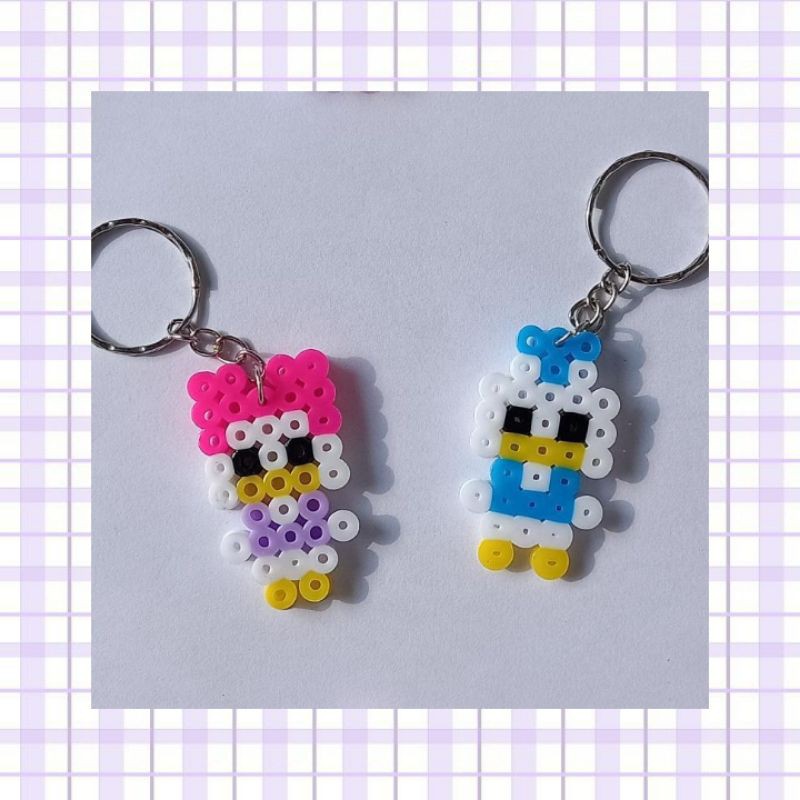 Gantungan kunci perler beads Donald Duck