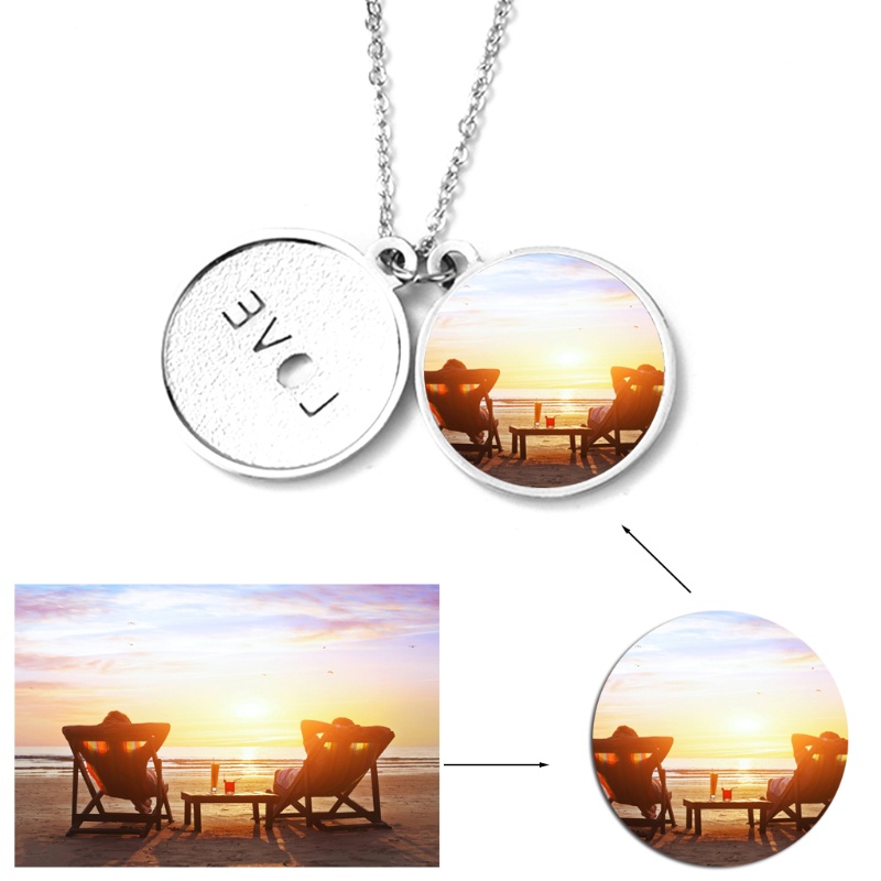 SIY Heart-shaped / Round Hollow Necklace Flat Chain Pendant Jewelry Valentine