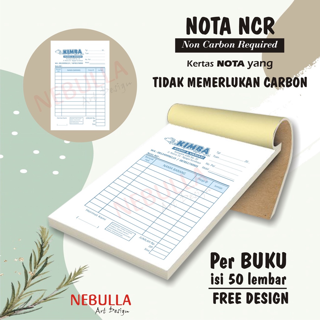 

NOTA KONTAN (NCR) CUSTOM FREE DESIGN