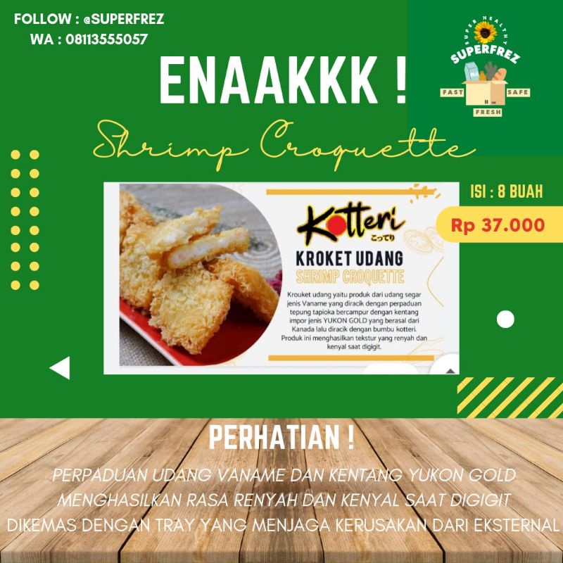 

Kroket Udang / Shrimp Krouket Isi 8 Ala Udon dan Bento Resto