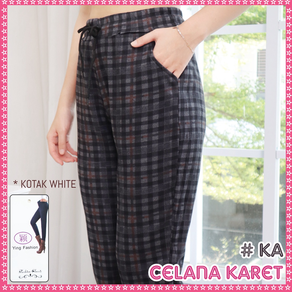 [GROSIR] Celana Karet Import / celana fashion wanita import / celana kotak wanita  / CELANA PANJANG WANITA / CELANA IMPORT / CELANA ZAHRA