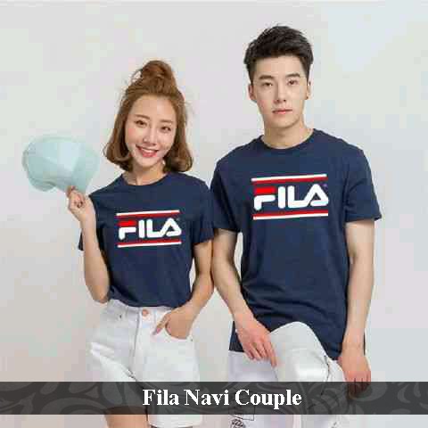 Baju Couple Fila Kece Kekinian Navy Hitam Putih Abu Murah Terbaru Baju Kembaran Kaos Couple Fila Shopee Indonesia