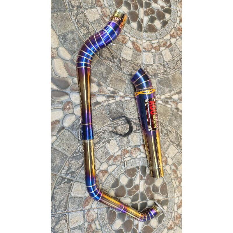 knalpot kenalpot kou blue gold kanan kobra cobra Vixion cb150 cbr150 satria Fu Sonic suara gahar