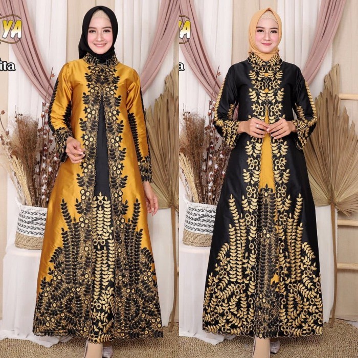 PREMIUM BEST SELLER DRESS KONDANGAN GAMIS PESTA ABAYA BORDIR SOSIALITA