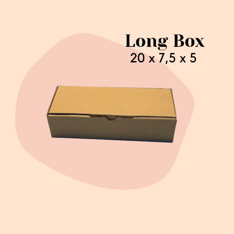 

LONG BOX // KARDUS DIE CUT KARTON COKLAT PACKAGING 20x7.5x5 // DUS KEMASAN OLSHOP