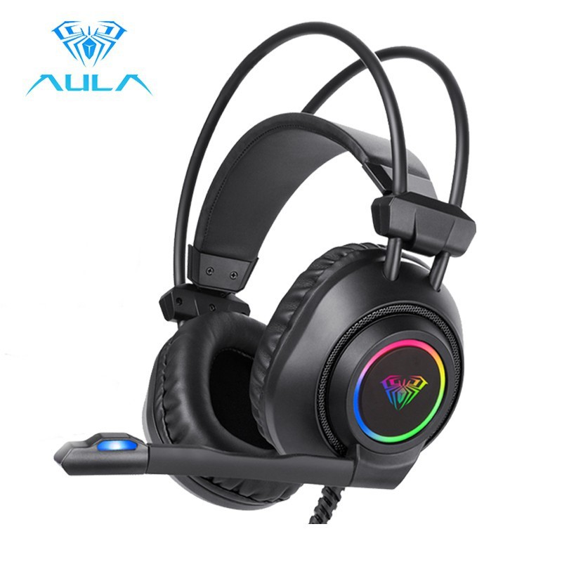 Headset Gaming AULA S600 S-600 USB Virtual 7.1 Surround RGB Light