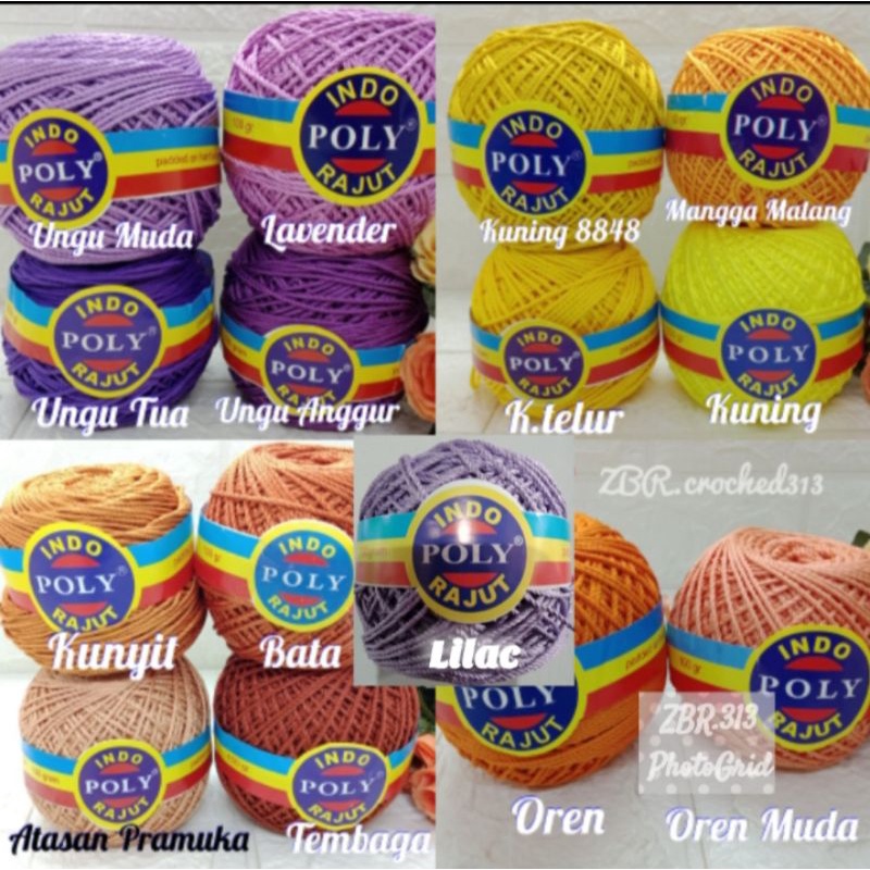 Benang Rajut Poly Indo sery oren