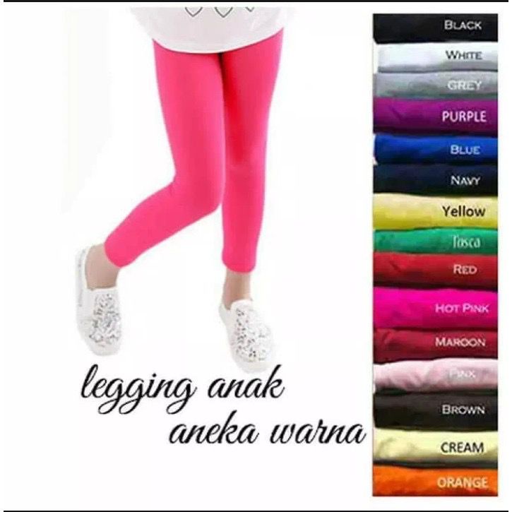 Celana legging anak Perempuan Celana Legging Polos 1-12 Tahun