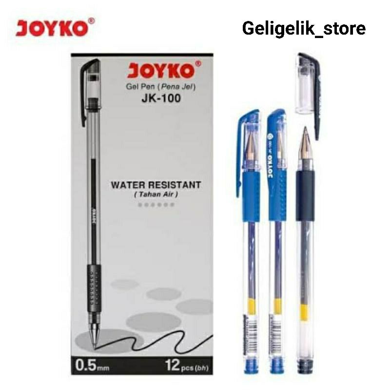 

(LUSIN) PULPEN GEL JOYKO JK-100 / JK 100 - NT / PEN / BOLPEN / PENA / WATER RESISTANT - 0.5 MM