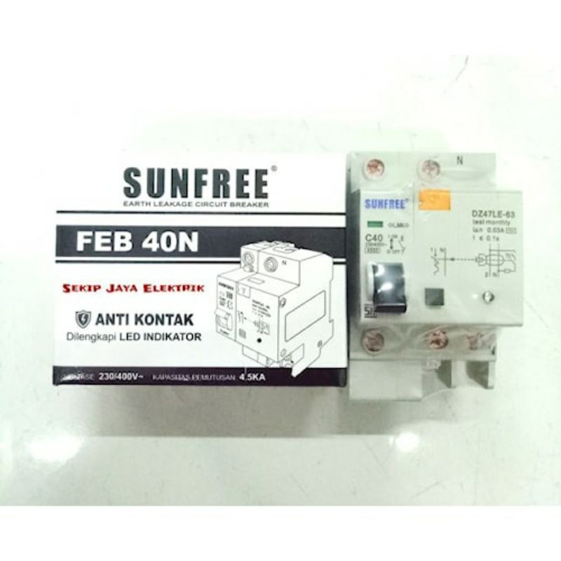 ELCB 40 A Sunfree Anti Kontak Korslet FEB 40N C40