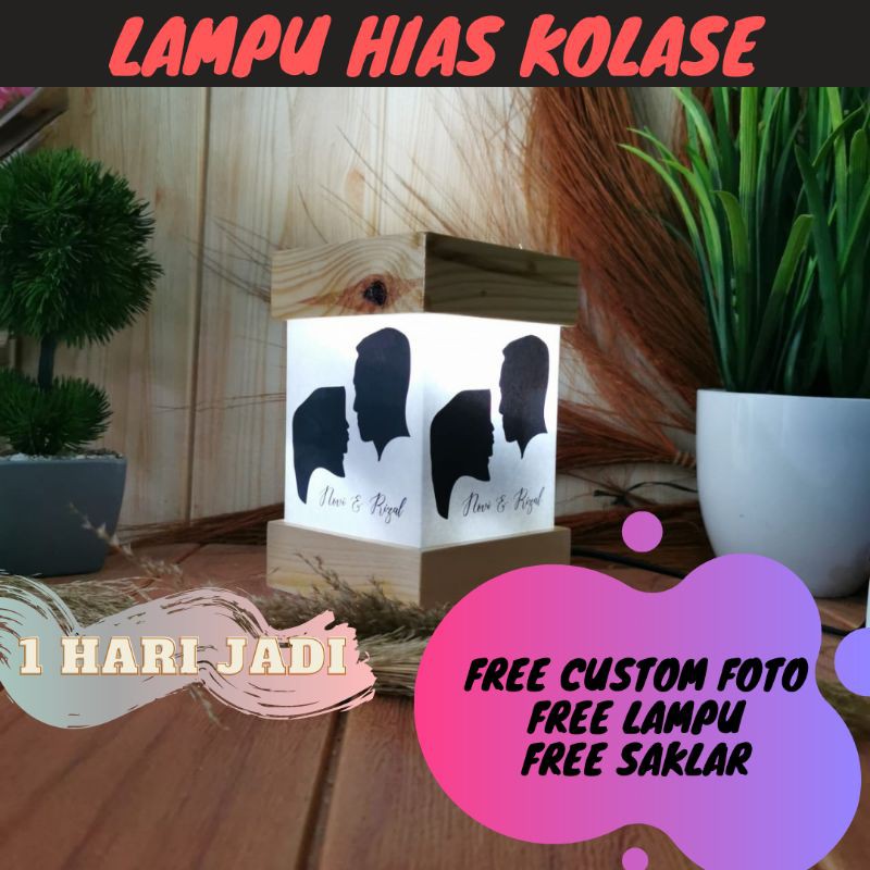 [TERLARIS] Lampu Tidur Custom Foto - Kolase Custom Foto