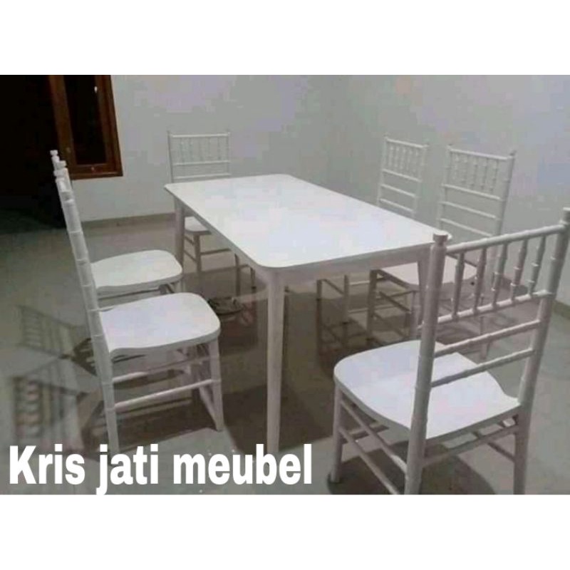 MEJA MAKAN STEFANI MEWAH KAYU JATI JEPARA